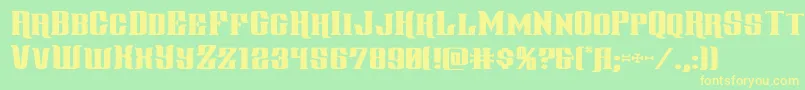 gentlemancallerexpand-Schriftart – Gelbe Schriften auf grünem Hintergrund