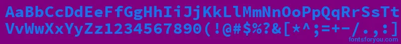 フォントSourcecodeproBold – 紫色の背景に青い文字