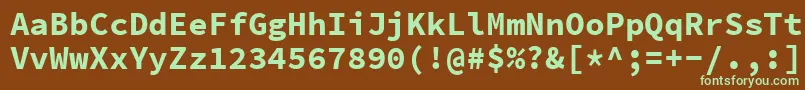 Fonte SourcecodeproBold – fontes verdes em um fundo marrom