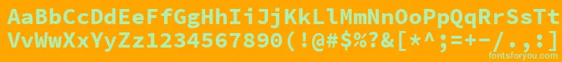 SourcecodeproBold Font – Green Fonts on Orange Background