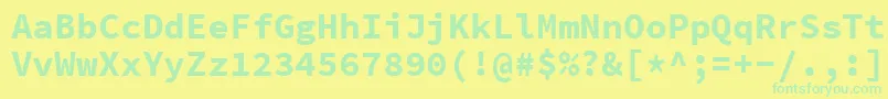 fuente SourcecodeproBold – Fuentes Verdes Sobre Fondo Amarillo