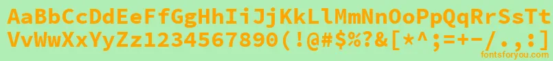 SourcecodeproBold Font – Orange Fonts on Green Background