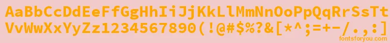 SourcecodeproBold Font – Orange Fonts on Pink Background