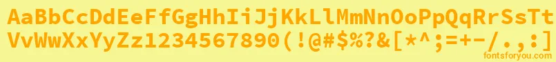 SourcecodeproBold Font – Orange Fonts on Yellow Background