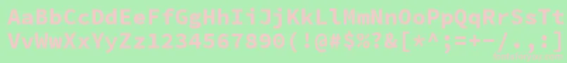 SourcecodeproBold Font – Pink Fonts on Green Background