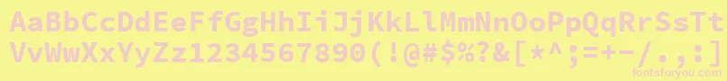 SourcecodeproBold Font – Pink Fonts on Yellow Background