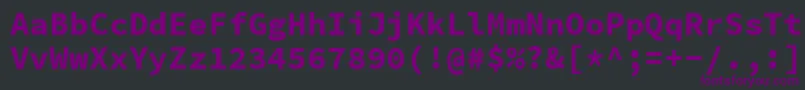 Fonte SourcecodeproBold – fontes roxas em um fundo preto