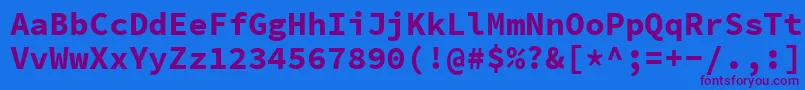 SourcecodeproBold Font – Purple Fonts on Blue Background