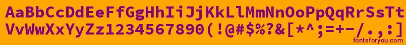 SourcecodeproBold Font – Purple Fonts on Orange Background