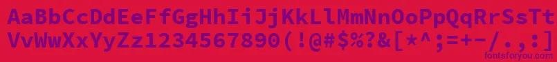 SourcecodeproBold Font – Purple Fonts on Red Background