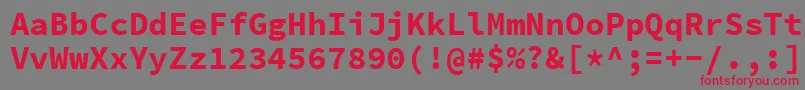 Шрифт SourcecodeproBold – красные шрифты на сером фоне