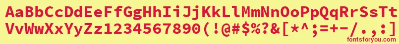 Шрифт SourcecodeproBold – красные шрифты на жёлтом фоне