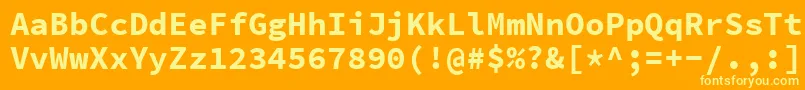 SourcecodeproBold Font – Yellow Fonts on Orange Background