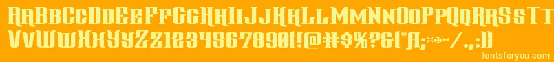 gentlemancallerexpand-Schriftart – Gelbe Schriften auf orangefarbenem Hintergrund