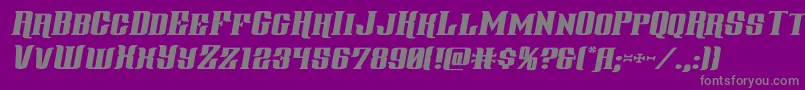 gentlemancallerexpandital-Schriftart – Graue Schriften auf violettem Hintergrund