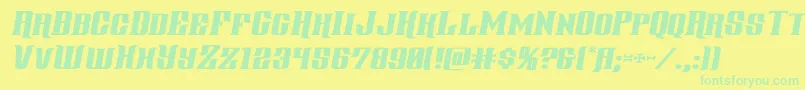 gentlemancallerexpandital-Schriftart – Grüne Schriften auf gelbem Hintergrund