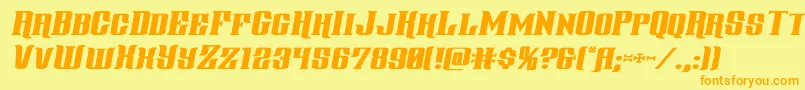 Saiba mais sobre a fonte gentlemancallerexpandital Fonte gentlemancallerexpandital – fontes laranjas em um fundo amarelo