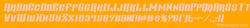 gentlemancallerexpandital-Schriftart – Rosa Schriften auf orangefarbenem Hintergrund