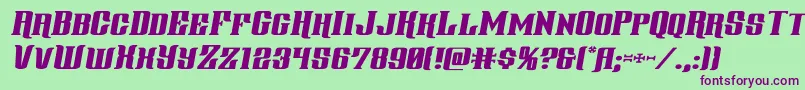 gentlemancallerexpandital-Schriftart – Violette Schriften auf grünem Hintergrund