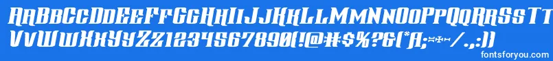 Шрифт gentlemancallerexpandital – белые шрифты на синем фоне