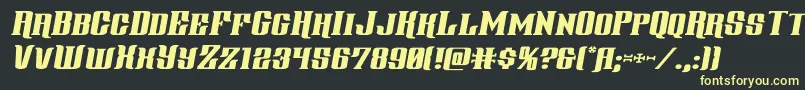 フォントgentlemancallerexpandital – 黒い背景に黄色の文字