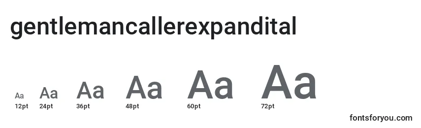 Размеры шрифта Gentlemancallerexpandital (127812)