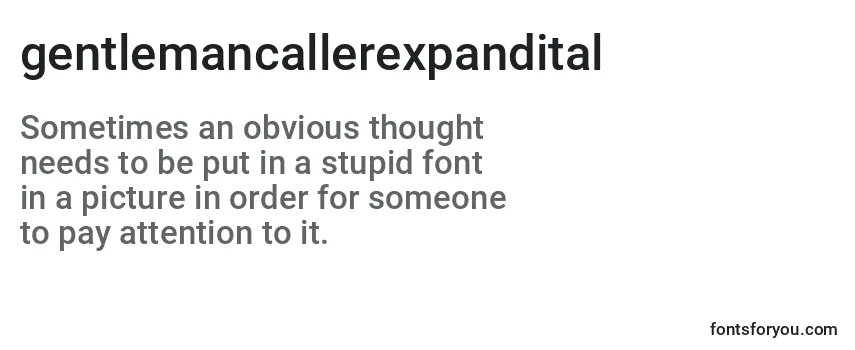 Gentlemancallerexpandital (127812) フォントのレビュー