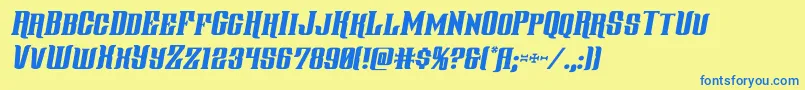 gentlemancallerital Font – Blue Fonts on Yellow Background