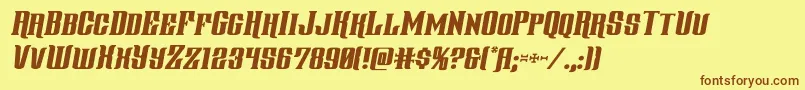 gentlemancallerital Font – Brown Fonts on Yellow Background