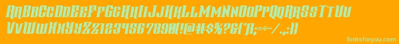 gentlemancallerital Font – Green Fonts on Orange Background