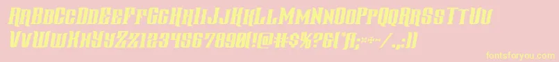 gentlemancallerital Font – Yellow Fonts on Pink Background