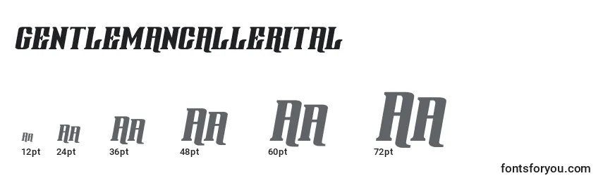 Größen der Schriftart Gentlemancallerital (127813)