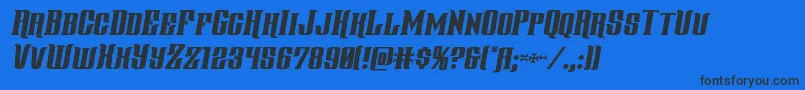 gentlemancallerital Font – Black Fonts on Blue Background
