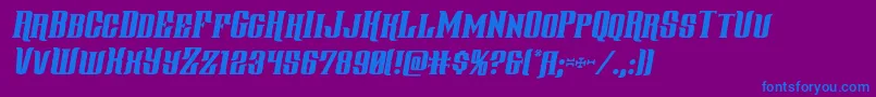 Шрифт gentlemancallerital – синие шрифты на фиолетовом фоне