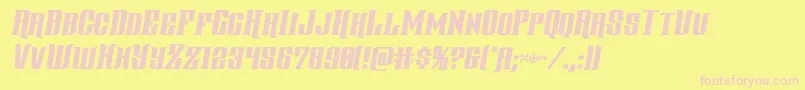 gentlemancallerital Font – Pink Fonts on Yellow Background