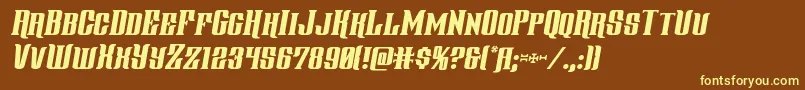 gentlemancallerital Font – Yellow Fonts on Brown Background