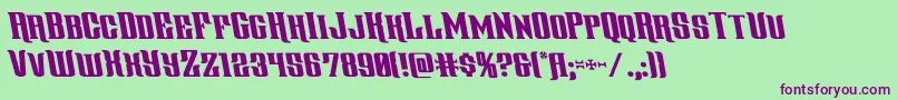 Шрифт gentlemancallerleft – фиолетовые шрифты на зелёном фоне
