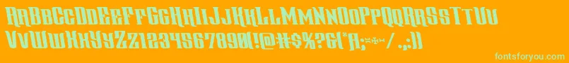 gentlemancallerleft Font – Green Fonts on Orange Background