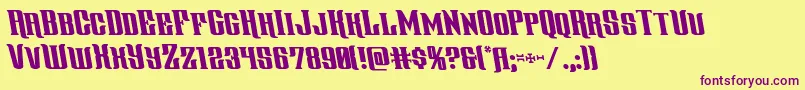 gentlemancallerleft Font – Purple Fonts on Yellow Background