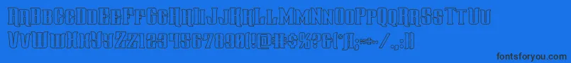 gentlemancallerout-Schriftart – Schwarze Schriften auf blauem Hintergrund