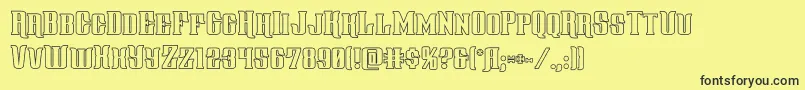 gentlemancallerout-fontti – mustat fontit keltaisella taustalla