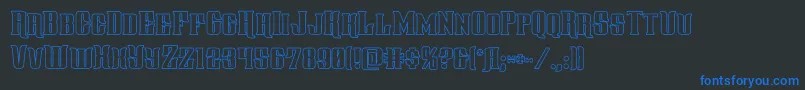 Шрифт gentlemancallerout – синие шрифты на чёрном фоне