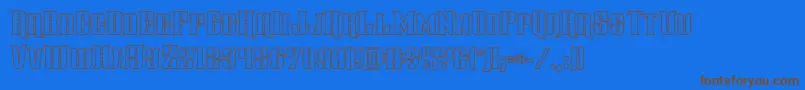 Шрифт gentlemancallerout – коричневые шрифты на синем фоне