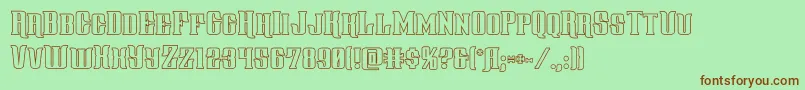 gentlemancallerout-fontti – ruskeat fontit vihreällä taustalla
