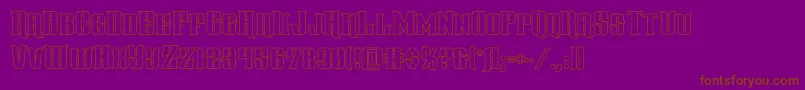 gentlemancallerout-Schriftart – Braune Schriften auf violettem Hintergrund