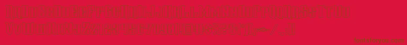 フォントgentlemancallerout – 赤い背景に茶色の文字
