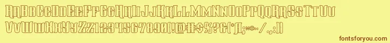 gentlemancallerout Font – Brown Fonts on Yellow Background