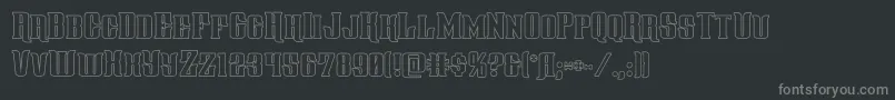gentlemancallerout-fontti – harmaat kirjasimet mustalla taustalla