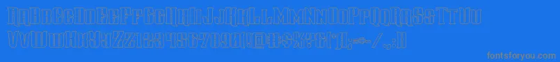 gentlemancallerout-Schriftart – Graue Schriften auf blauem Hintergrund