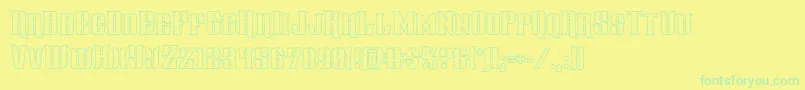 gentlemancallerout-Schriftart – Grüne Schriften auf gelbem Hintergrund